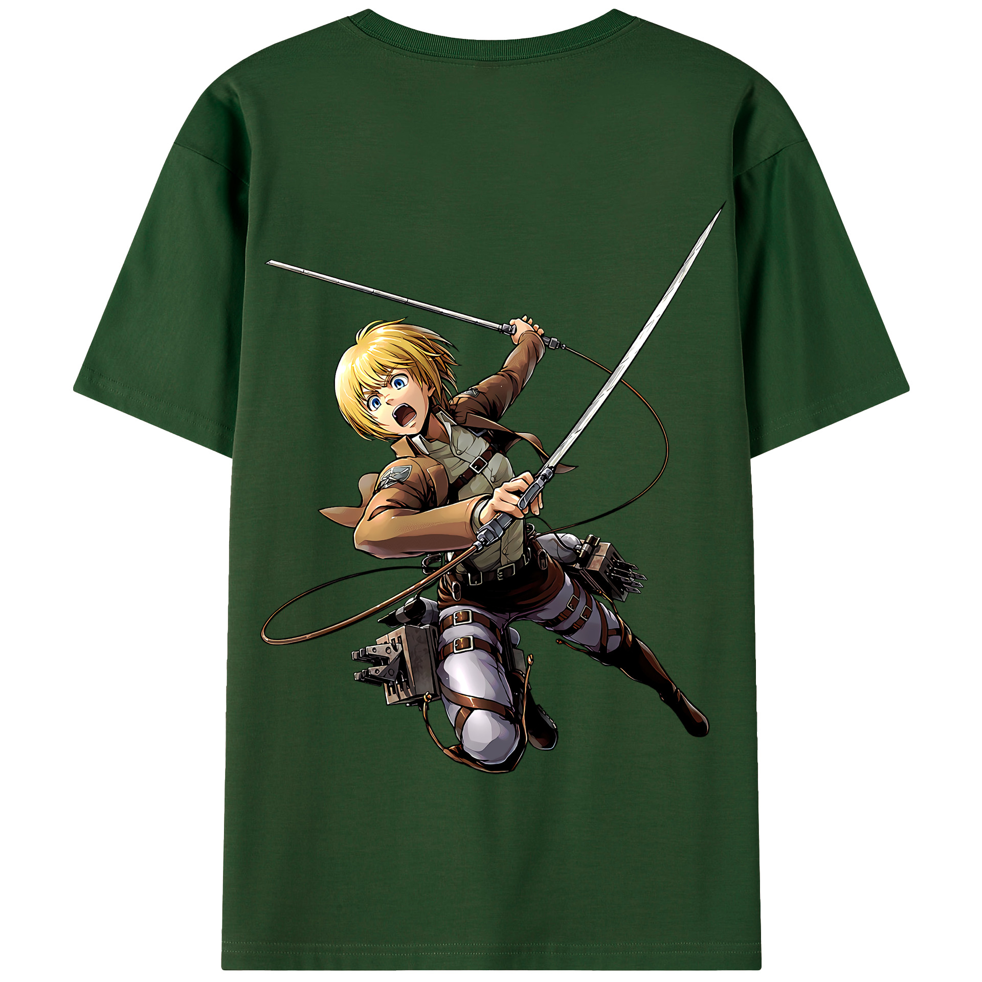 （画像用） 進撃の巨人 アルミン·アルレルト Attack on Titan Armin Arlert 綿100％半袖Tシャツ（背面プリント）